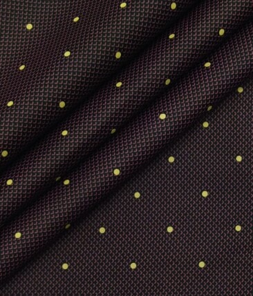 Combo of Raymond Beige Self Checks Trouser Fabric With Exquisite Dark Purple 100% Cotton Printed Shirt Fabric (Unstitched)