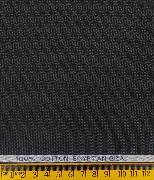 Raymond Black 100% Egyptian Giza Cotton Grey Jacquard Structure Shirting Fabric