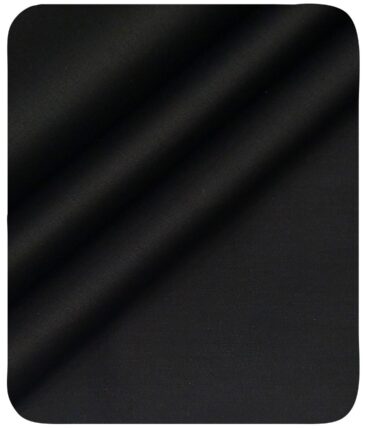 Nemesis Men's Jet Black 100% Giza Cotton Solid Satin Shirt Fabric (1.60 M)