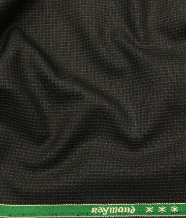 Raymond Blackish Green Polyester Viscose Self Design Unstitched Suiting Fabric - 3.75 Meter