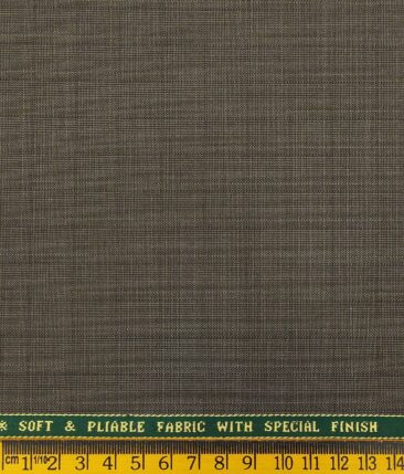 Raymond Brown Polyester Viscose Self Checks Unstitched Suiting Fabric - 3.75 Meter