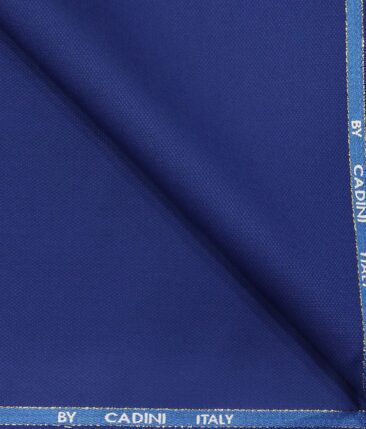 Cadini Italy Men's by Siyaram's Bright Royal Blue Super 90's 20% Merino Wool Structured Unstitched Trouser or Modi Jacket Fabric (1.30 Mtr)