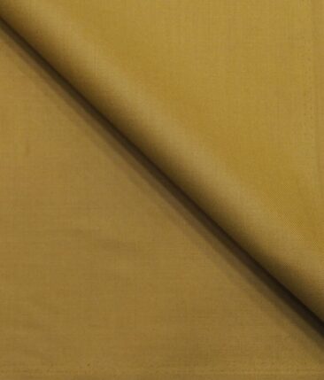Don & Julio Men's Mustard Yellow Terry Rayon Solid Satin Weave Unstitched Suiting Fabric - 3.75 Meter