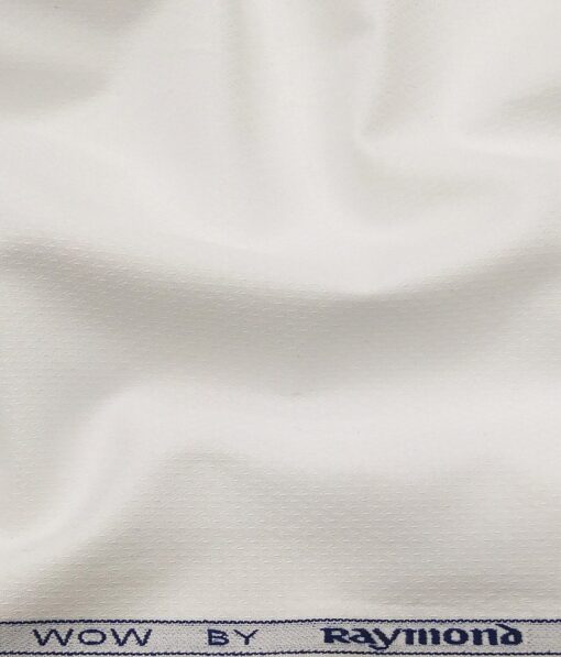 Raymond Men's 100% Premium Cotton Jacquard Unstitched Shirt Fabric (White)