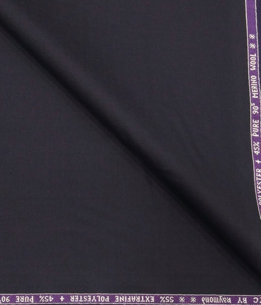 Raymond Men's 45% Merino Wool Super 90's Self Design Unstitched Suiting Fabric (Dark Purple)