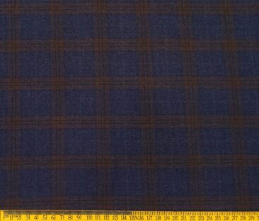 Don & Julio Men's Terry Rayon Unstitched Checks Suiting Fabric (Indigo Blue)