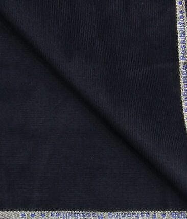 Arvind Men's Cotton Non-Stretchable Unstitched 1.50 Meter Corduroy Trouser Fabric (Dark Navy Blue)