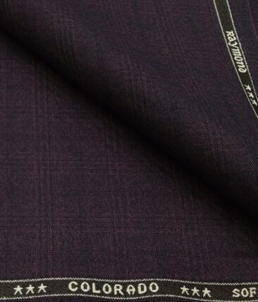Raymond Men's Poly Viscose Unstitched Self Checks Suiting Fabric (Dark Purple)