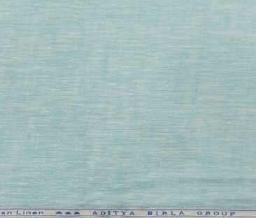 Linen Club Men's Linen Self Design 2.25 Meter Unstitched Shirting Fabric (Arctic Blue)