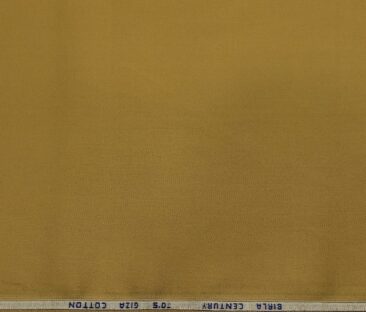 Birla Century Men's 70's Giza Cotton Solids 1.60 Meter Unstitched Shirting Fabric (Fawn Beige)