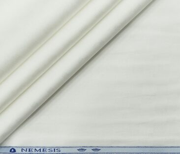 Nemesis Men's Cotton Jacquard 1.80 Meter Unstitched Shirting Fabric (White)