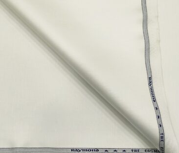 Raymond Men's Cotton Linen Solid 3 Meter Unstitched Suiting Fabric (Milky White)