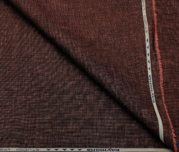 Raymond Men's Linen Structured 3 Meter Unstitched Suiting Fabric (Wine Red)