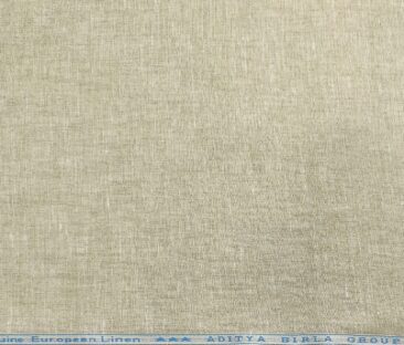 Linen Club Men's Linen Self Design Unstitched Shirting Fabric (Tan Beige)