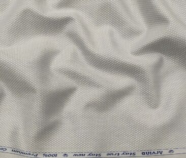 Arvind Men's Cotton Structured 1.60 Meter Unstitched Shirt Fabric (Light Grey)