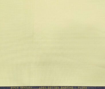 Birla Century Men's Cotton Structured 1.60 Meter Unstitched Shirt Fabric (Light Yellow)
