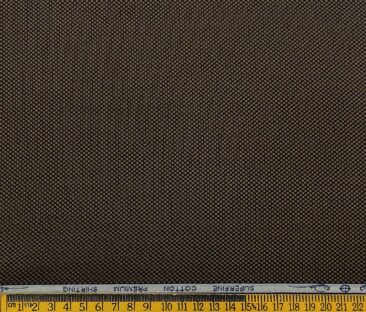 Solino Men's Cotton Structured 1.60 Meter Unstitched Shirt Fabric (Brown)