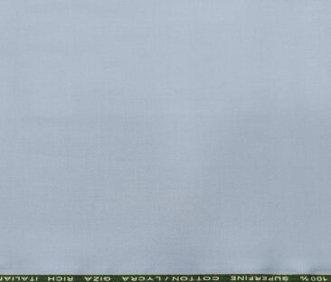 Almonti Men's Cotton Solids 1.30 Meter Unstitched Trouser Fabric (Light Sky Blue)