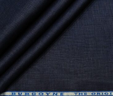 Burgoyne Men's Linen Solids 1.60 MeterUnstitched Shirting Fabric (Dark Navy Blue)