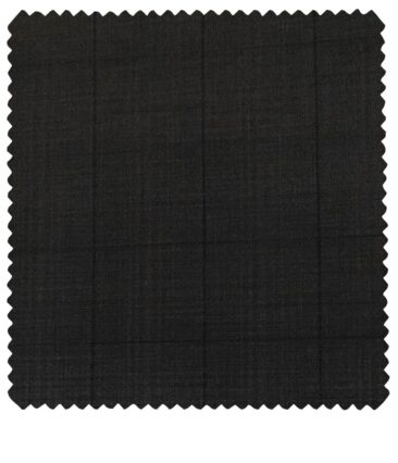 J.Hampstead Men's Terry Rayon Checks Unstitched Suiting Fabric (Black)