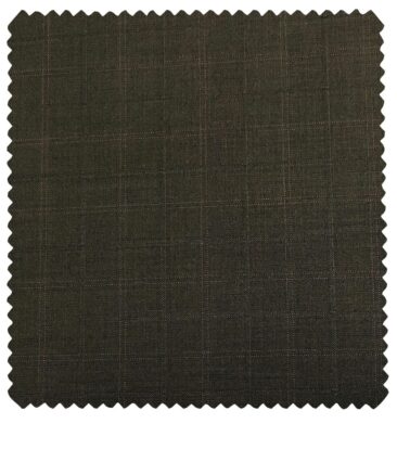 J.Hampstead Men's Terry Rayon Checks Unstitched Suiting Fabric (Dark Carob Brown)
