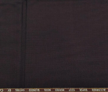 Cadini Italy Men's Wool Structured  Super 100's Unstitched Trouser or Modi Jacket Fabric (Dark Wine