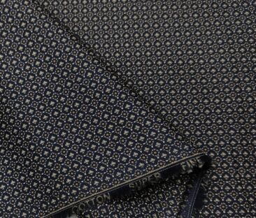 Pee Gee Men's Cotton Printed  Unstitched Shirting Fabric (Dark Blue)