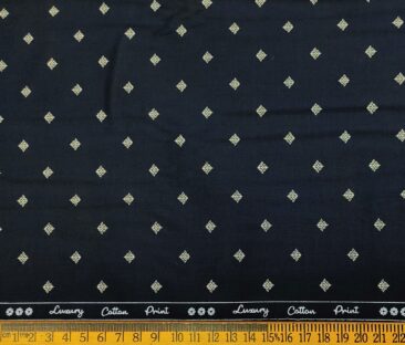 Rendell Grant Men's Cotton Printed  Unstitched Shirting Fabric (Dark Blue)