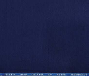 Cadini Men's Wool Checks Super 90's Unstitched Suiting Fabric (Royal Blue)