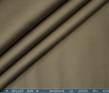 Burgoyne Men's Cotton Solids  Unstitched Trouser Fabric (Medium Brown)