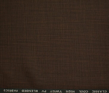 J.Hampstead Men's Polyester Viscose Self Design 3.75 Meter Unstitched Suiting Fabric (Copper Brown)