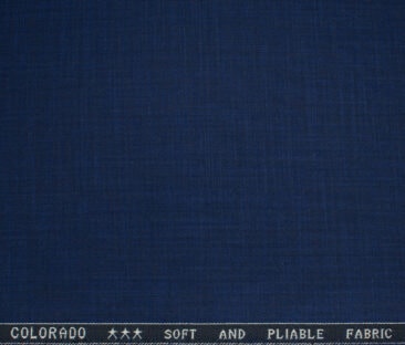 Raymond Men's Polyester Viscose Self Design  Unstitched Suiting Fabric (Royal Blue)
