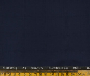 Siyaram's Men's Terry Rayon Checks 3.75 Meter Unstitched Suiting Fabric (Dark Royal Blue)