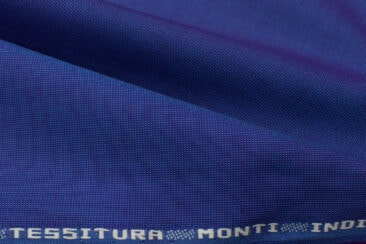 Tessitura Monti Men's Giza Cotton Structured 2.25 Meter Unstitched Shirting Fabric (Royal Blue)