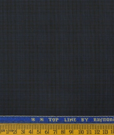 Raymond Men's Polyester Viscose Checks 3.75 Meter Unstitched Suiting Fabric (Dark Blue)