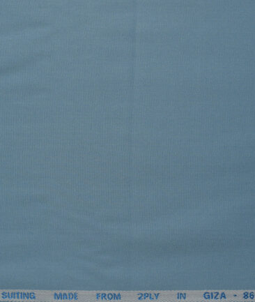 J.Hampstead Men's Cotton Solids 1.50 Meter Unstitched Trouser Fabric (Sky Blue)