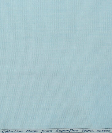 Arvind Men's  Superfine Cotton Structured 2.25 Meter Unstitched Shirting Fabric (Arctic Blue)