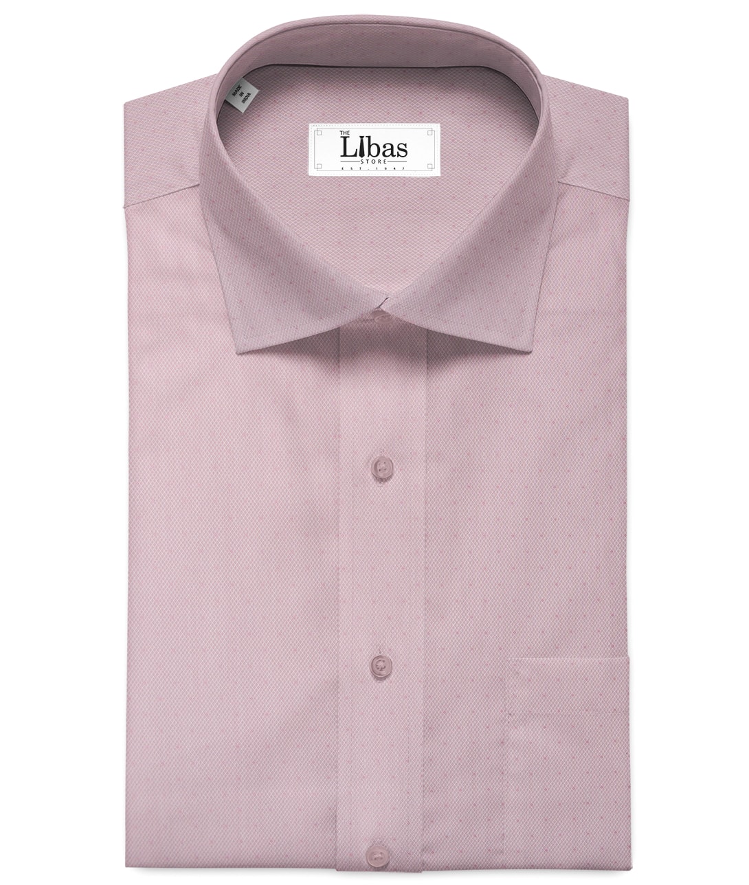 Arvind Men's  Superfine Cotton Structured 2.25 Meter Unstitched Shirting Fabric (Pink)