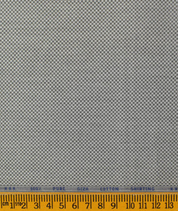 J.Hampstead Men's Giza Cotton Structured 2.25 Meter Unstitched Shirting Fabric (Grey)