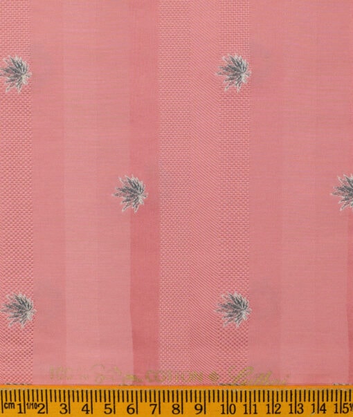 Luthai Men's Supima Cotton Self Design 2.25 Meter Unstitched Shirting Fabric (Blush Pink)