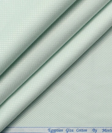 Monti Vora Men's Giza Cotton Structured 2.25 Meter Unstitched Shirting Fabric (Pistachious Green)