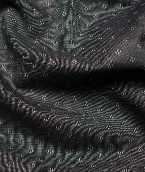 Raymond Men's Premium Cotton Self Design Unstitched Shirting Fabric (Dark Grey)