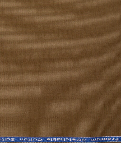 Arvind Men's Cotton Structured Stretchable  Unstitched Trouser Fabric (Peanut Brown)