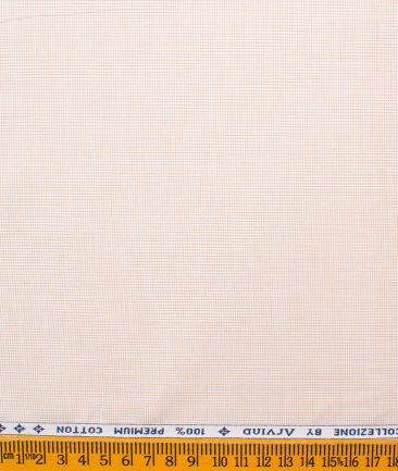 Arvind Men's Premium Cotton Stuctured  Unstitched Shirting Fabric (White & Brown)