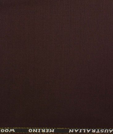 J.Hampstead Men's Wool Self Design  1.30 Meter Unstitched Trouser Fabric (Dark Wine)