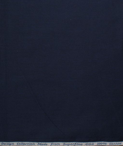 Arvind Tresca Men's Giza Cotton Solids 2.25 Meter Unstitched Shirting Fabric (Navy Blue)
