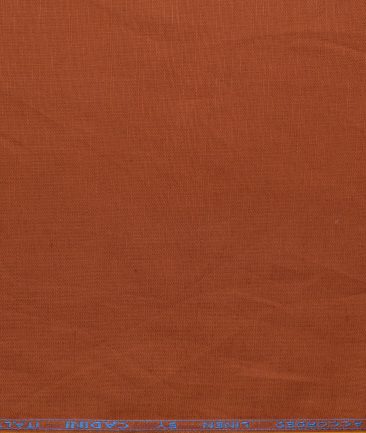 Cadini Men's Cotton Linen Solids 2.25 Meter Unstitched Shirting Fabric (Ginger Orange)