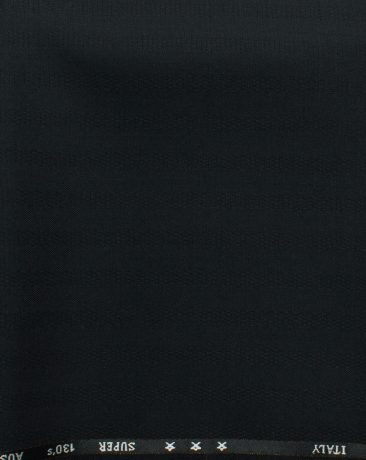 J.Hampstead Men's 60% Wool Striped Super 130's1.30 Meter Unstitched Trouser Fabric (Black)
