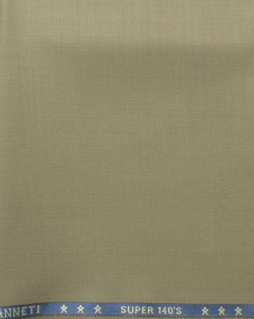J.Hampstead Men's 60% Wool Solids Super 140's1.30 Meter Unstitched Trouser Fabric (Oat Beige)
