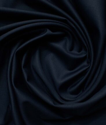 Zaccari Men's 20% Wool Super 110's Solids 3.75 Meter Unstitched Suiting Fabric (Dark Blue)